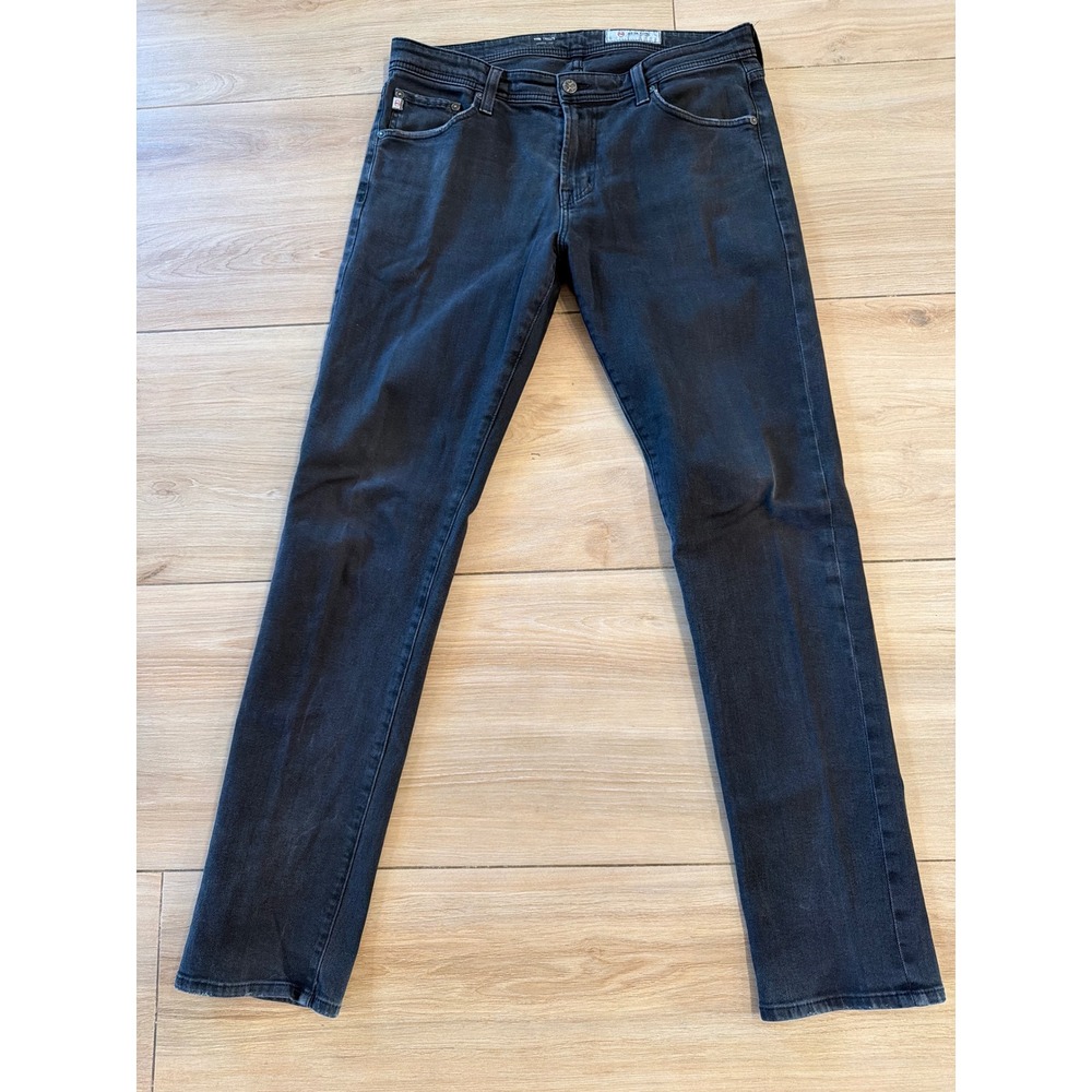 AG Adriano Goldschmied The Tellis Modern Slim Jeans Black Grey‎ Size 33 Mens